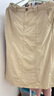 茵曼法式八片分割全棉半身裙夏季女裝松緊腰寬松a字裙子 卡其色  M 曬單實拍圖