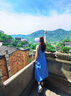 凰巣藍(lán)色無袖連衣裙女2025法式度假風(fēng)氣質(zhì)夏季收腰顯瘦a字長(zhǎng)裙 藍(lán)色M（優(yōu)質(zhì)版） 曬單實(shí)拍圖