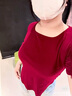 獨(dú)束大碼女裝簡(jiǎn)約“瘦瘦T”V領(lǐng)修身上衣2025夏季新款簡(jiǎn)約百搭T恤 馬斯紅（U領(lǐng)） 3XL （尺碼：5） 曬單實(shí)拍圖