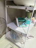 逸朗德簡易廚房多層置物架調(diào)料用具架子客廳桌面打印機(jī)置物架辦公桌置物 雙層白架白色板-50cm長-厚1.5cm 曬單實(shí)拍圖
