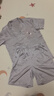 ubras流光滿(mǎn)印翻領(lǐng)短袖短褲套裝家居服睡衣女薄款舒適居家 【男款】短袖短褲-發(fā)呆小羊-灰 XL 曬單實(shí)拍圖