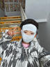 SOMUBAY兒童防曬面罩遮全臉女孩男童透氣口罩戶外防紫外線冰絲遮陽臉基尼 中灰 均碼3-12歲 曬單實拍圖