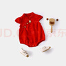 G.DUCKKIDS小黃鴨包屁衣嬰兒滿月衣服夏季周歲禮服女寶寶公主哈衣國(guó)風(fēng)連體衣 鈴鐺紅色 73cm 尺碼3-7個(gè)月12-16斤 曬單實(shí)拍圖