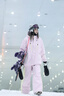 酷峰【極光】滑雪服套裝2025新款專業(yè)3L雪衣雪褲女男外套單板雙板裝備 粉躍上衣【3L單層】 M 曬單實拍圖