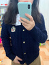 Navigare意大利小帆船女士毛衣秋冬季新款純綿羊毛長(cháng)袖開(kāi)衫通勤保暖外套 海軍藍 L 曬單實(shí)拍圖