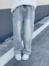 NICKYBABY女童夏裝套裝2025新款兒童夏季洋氣休閑短袖女大童夏天韓系牛仔褲 13216藍色+19060白 160 cm 曬單實拍圖