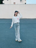 真維斯女童長(zhǎng)袖t恤兒童秋衣純棉打底衫2025新款衣服女孩中小童秋季童裝 藍(lán) 棒棒糖兔子+白 長(zhǎng)耳藍(lán)兔 100 曬單實(shí)拍圖