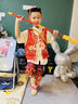 G.DUCKKIDS小黃鴨兒童漢服哪咤服裝中國套裝國潮女童春裝哪吒cos服男 短袖哪吒+火尖槍+乾坤圈+原版項 140 曬單實(shí)拍圖