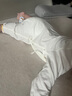 babylove新生兒連體衣夏季薄款初生寶寶系帶哈衣爬服竹棉嬰幼兒居家睡衣 奶白色 66cm 曬單實(shí)拍圖