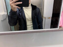 羅蒙（ROMON）春秋款皮衣男款外套連帽冬裝帶帽青年男士皮夾克冬季加絨加厚 黑色 春秋季-偏小半碼 XL 曬單實(shí)拍圖