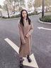 潮衣控2025秋冬新款加厚羊絨毛衣開衫女中長款外套時尚大氣過膝針織大衣 駝色 M 90-110斤 曬單實(shí)拍圖