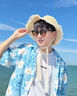 南木熊襯衫夏季男休閑襯衫提花短袖男襯衣花襯衫夏威夷寬松沙灘度假外套 太陽花套裝3XL【155-165斤】 曬單實拍圖