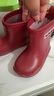 大樹(shù)爺爺兒童雨鞋加絨內膽防滑日韓幼兒園小學(xué)寶寶玩防水膠鞋套男女童雨靴 胭脂紅 13 （適合腳長(cháng)12cm左右） 曬單實(shí)拍圖