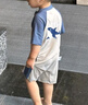 燎原火兒童泳衣男童夏季連體平角卡通可愛泳衣中小童寶寶速干溫泉套裝 L【建議身高90-100CM】+泳帽 曬單實(shí)拍圖