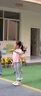 笛莎童裝女童2024夏季新款兒童女孩寬松休閑腳口花邊裝飾喇叭打底褲 淺花灰 130 曬單實(shí)拍圖