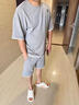 RATEWIN官方潮牌短袖套裝男女夏季大碼休閑寬松衣服透氣百搭運動兩件套男 灰色（NE01） XL （推薦體重135-155斤） 曬單實拍圖