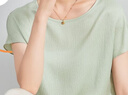 金菊【100%真絲泡泡縐】2025夏季新款圓領連肩短袖百搭桑蠶絲T恤女裝 曬單實拍圖
