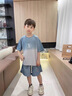迪士尼寶寶男童夏裝套裝2025新款兒童中大童男孩漸變帥氣短袖兩件套夏季童裝 灰色 偏藍灰 130 建議120-130cm7-8歲cm 曬單實拍圖