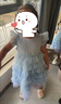 歐姆熊女童連衣裙夏季2025新款?lèi)?ài)洋氣時(shí)髦女寶寶兒童夏裝莎生日公主裙子 藍(lán)色送同款發(fā)夾 120 CM 曬單實(shí)拍圖