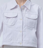 江南布衣（JNBY）春夾克挺括通勤寬松翻領(lǐng)衣服簡(jiǎn)約短款外套5N2614380 140/雪白 S 曬單實(shí)拍圖