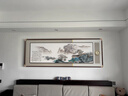 刺繡客廳掛畫高端蘇繡山水畫新中式沙發(fā)背景墻畫風景靠山圖大氣畫 《望云樓》蘇繡畫 85x225cm 銅角圓弧鑲嵌實木框 曬單實拍圖