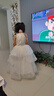 童槐兒童晚禮服公主裙女童生日主持人花童婚禮小女孩鋼琴演奏演出服夏 白色 130 曬單實(shí)拍圖
