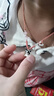 足銀999純銀庫洛米項鏈兒童女生吊墜公主飾品新年小女孩生日禮物 西柚粉繩+黑庫洛米+蝴蝶結(jié) 曬單實拍圖