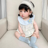 班喜迪嬰兒衣服夏季薄款嬰幼兒連體衣寶寶公主包屁衣夏裝無袖哈衣外出服 藍色 73cm 曬單實拍圖