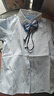 小熊精靈（xiaoxiongjingling）男童禮服夏季兒童西裝套裝帥氣小男孩花童主持人背帶褲合唱表演服 短袖襯衫+藍(lán)格短褲+領(lǐng)結(jié)+背帶 120碼(建議體重37-43斤) 曬單實拍圖