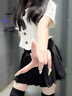 蝶嬌諾（DIEJIAONUO）連衣裙女裝2025年夏季新款韓版學(xué)院風(fēng)甜辣妹純欲JK制服顯瘦套裝裙 襯衫＋領(lǐng)結(jié)+裙子(有腰帶) M 曬單實(shí)拍圖