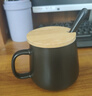 餐將軍陶瓷馬克杯帶勺帶蓋咖啡杯馬丁杯情侶杯牛奶杯早餐杯子黑色 曬單實(shí)拍圖