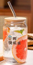 拜杰高硼硅玻璃杯水杯可樂杯奶茶咖啡飲料杯杯子帶蓋帶吸管500ML 曬單實拍圖