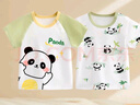 雅嬰世族寶寶單件上衣純棉夏裝衣服新生嬰兒短袖T恤兒童夏季薄款透氣 兩件短袖上衣（熊貓+熊貓樂(lè )園） 90碼 曬單實(shí)拍圖