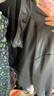 尚都比拉春夏款時(shí)尚休閑機(jī)車(chē)服立領(lǐng)落肩蝙蝠袖PU皮衣外套女 黑色 M 曬單實(shí)拍圖