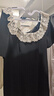 獨(dú)束大碼女裝優(yōu)雅蕾絲花邊領(lǐng)小黑裙夏裝赫本風(fēng)高腰A字中長(zhǎng)款裙子 赫本黑-長(zhǎng)款 2XL (尺碼：4) 曬單實(shí)拍圖