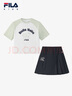 FILA KIDSx原田治聯(lián)名系列斐樂兒童套裝2025夏新款短袖短裙兩件套 標(biāo)準(zhǔn)白-WT 160 曬單實拍圖