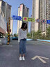 廣月藍高腰開(kāi)叉牛仔半身裙女新款早春a字裙包臀半裙小個(gè)子梨形中長(cháng)裙 復古藍 M 建議體重 90-105 曬單實(shí)拍圖