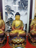 黃銅娑婆三圣佛像擺件盛唐彩觀音菩薩家用供奉地藏王釋迦牟尼銅像 盛唐彩精工款-48號(hào)娑婆三圣 曬單實(shí)拍圖