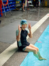 李寧（LI-NING）泳衣女士分體式兩件套游泳衣溫泉顯瘦游泳裝備 0923 黑綠 L 曬單實(shí)拍圖