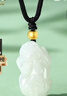 中國(guó)黃金（CHINA GOLD）和田玉貔貅吊墜足金轉(zhuǎn)運(yùn)珠招財(cái)納福項(xiàng)鏈七夕情人節(jié)生日禮物送男友 足金玉貔貅項(xiàng)鏈+金珠約0.11g 曬單實(shí)拍圖