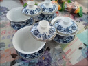 勤凱特大號三才蓋碗景德鎮(zhèn)青花陶瓷八寶茶碗三炮臺單個大容量泡茶茶具 大號(蘭牡丹) 320ml 曬單實拍圖