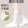 芭比女童中筒襪兒童長筒襪女孩夏季薄款長襪寶寶半腿高筒襪子 白+白  曬單實拍圖