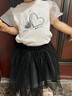 巴拉巴拉女童短袖套裝兒童夏裝小童網(wǎng)紗印花裙裝甜美洋氣時(shí)尚印花 米白-速干-10302 90 曬單實(shí)拍圖