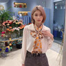 BGUG100%桑蠶絲絲巾秋日楓葉雙層雙面真絲圍巾女長條領(lǐng)巾飄帶 sku-01秋日楓葉 15-145 曬單實(shí)拍圖