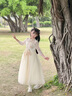 乖奇奇（ALERTCHYCHY）兒童禮服公主裙中國(guó)風(fēng)花童婚禮主持人女童鋼琴演奏演出服古箏服裝 香檳色1247中袖長(zhǎng)款 130 曬單實(shí)拍圖