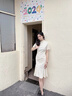VEOX裙子女夏季2025新款連衣裙女改良版連衣裙年輕款少女 281香檳色 S 曬單實(shí)拍圖