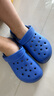 果洛菲兒童洞洞鞋防滑eva可愛(ài)軟底戶(hù)外穿沙灘包頭男女中大童 寶藍34-35 曬單實(shí)拍圖