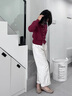 AIZUNSHI高級感氣質(zhì)小眾低跟單女鞋夏季新款簡(jiǎn)約法式復古軟方頭粗跟鞋子女 豆沙色 37 (235mm) 曬單實(shí)拍圖