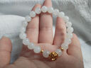 豆蔻時(shí)光8mm和田玉白玉黃金手串足金玫瑰花玉石手鏈本命年生日禮物女士款 曬單實(shí)拍圖