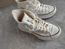 匡威（Converse）Run Star 男女增高夾心厚底高幫帆布休閑鞋 A00868C 白色 38  曬單實(shí)拍圖